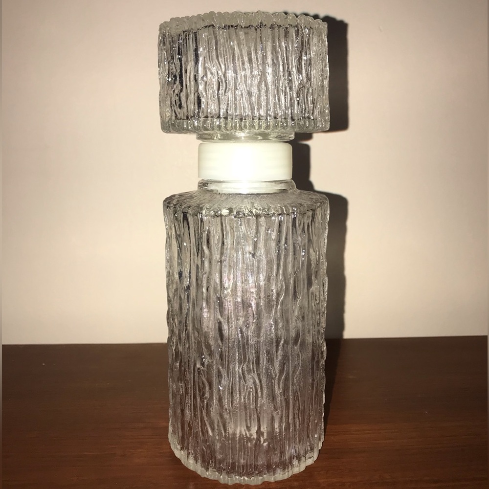MID CENTURY  DEUTSCHES BUNDES GEBRAUCHSMUSTER “ BARK/TEXTURED/ GLASS DECANTER